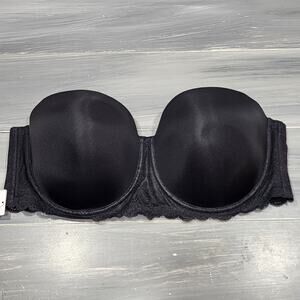 Calvin Klein Multiway Strapless Bra 40D Seductive Comfort Lace Lift Black QF1437